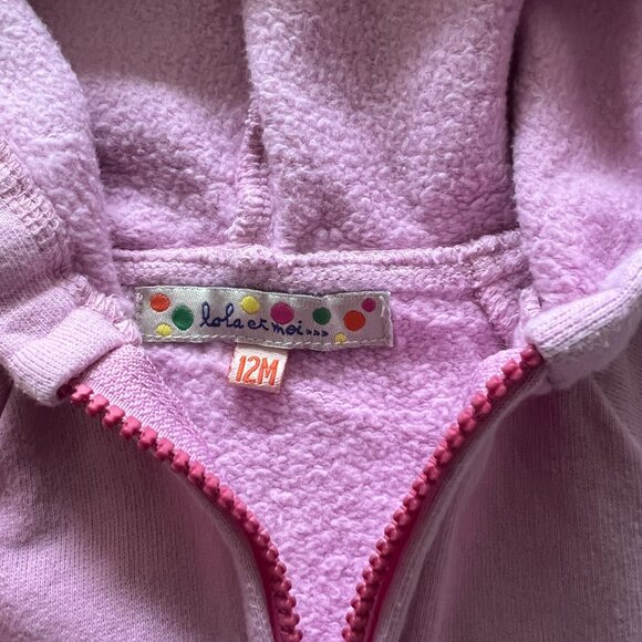 2 Lola et Moi Pink Hoodie Jackets Sweatshirts Sz 12 Months - Picture 6 of 6